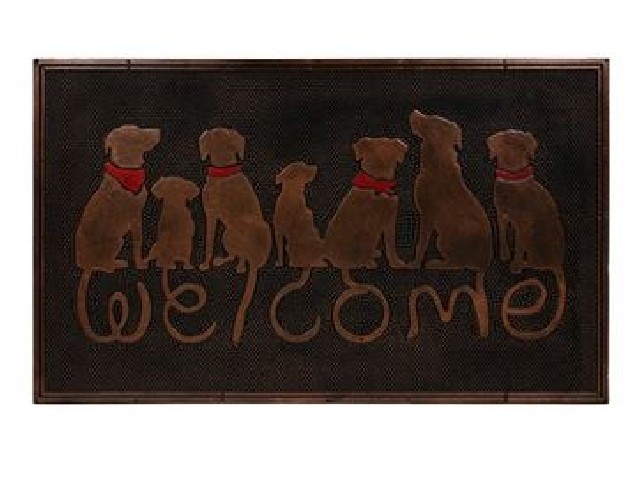 Коврик придверный 45*75 см медь Welcome собаки VORTEX 24317